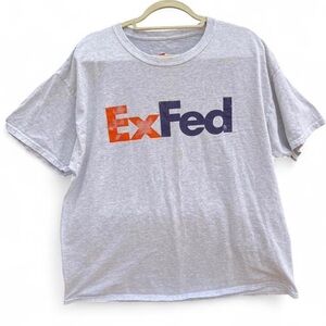 Vintage Gray Y2K Fed Ex/ExFed Skate Graphic T-Shirt